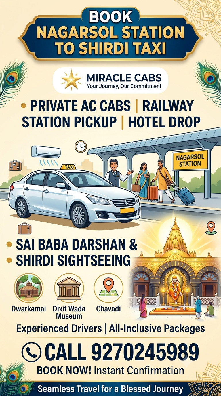 Nagarsol Railway Station to Shirdi Taxi – Complete Travel Guide