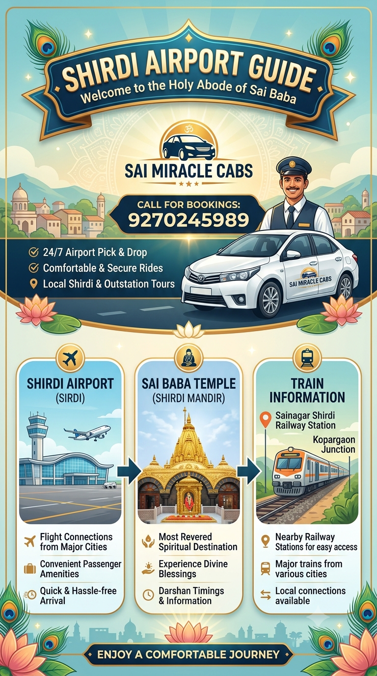 Shirdi Airport Guide 2026 | Taxi, Pickup & Transfer | Miracle Cabs
